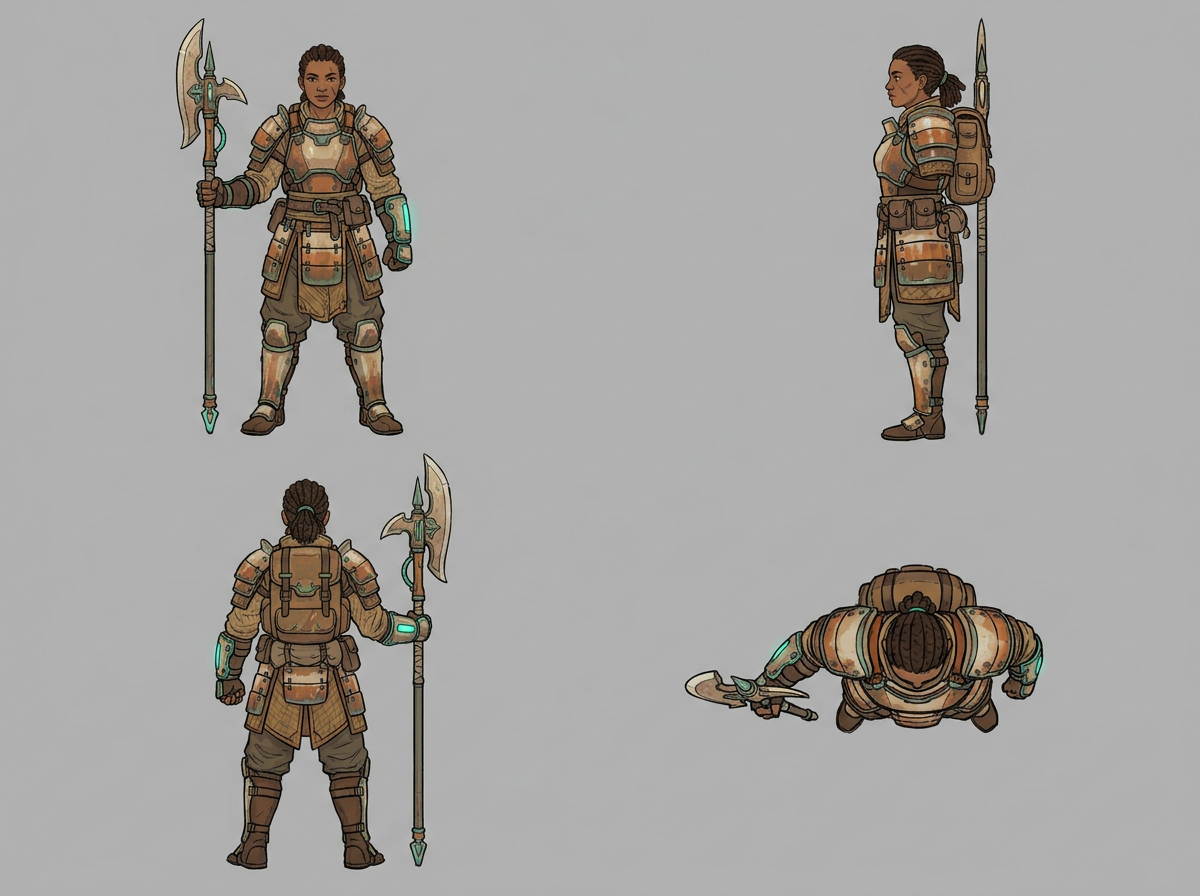 Consistent character sheet